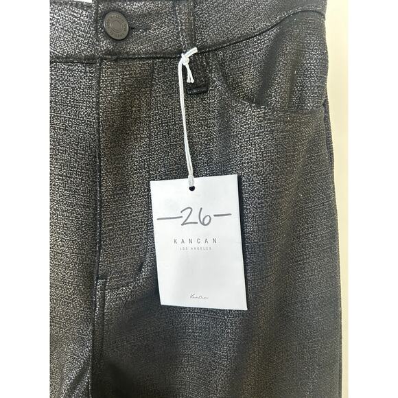 Kancan Carly Ultra High Rise Faux Leather Super Skinny Black Pants Size 5/26 - Picture 5 of 9
